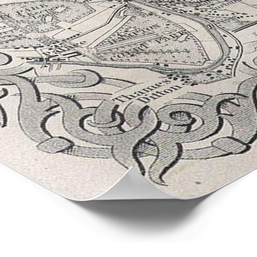 kaart van Londen (1855) Poster (Hoek)