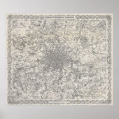 kaart van Londen (1855) Poster (Voorkant)