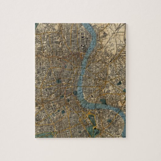 kaart van Londen (1860) Legpuzzel (Verticaal)