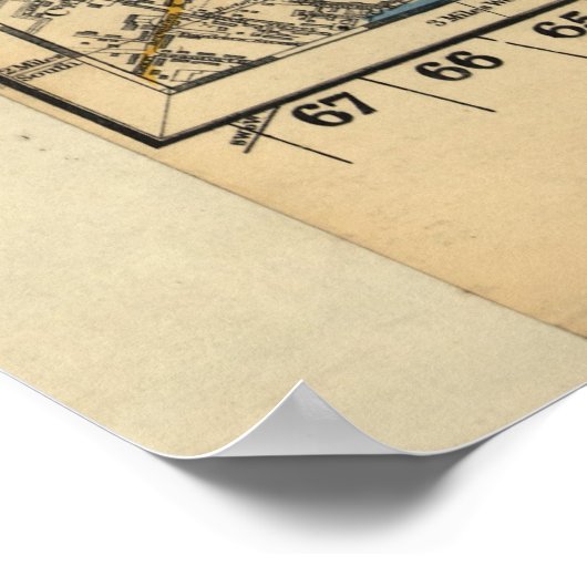  kaart van Londen (1860) Poster (Hoek)