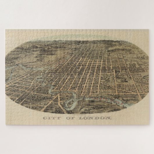  kaart van Londen (1896) Legpuzzel (Horizontaal)