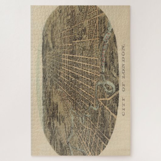  kaart van Londen (1896) Legpuzzel (Verticaal)