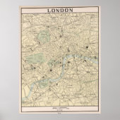  kaart van Londen (1901) Poster (Voorkant)