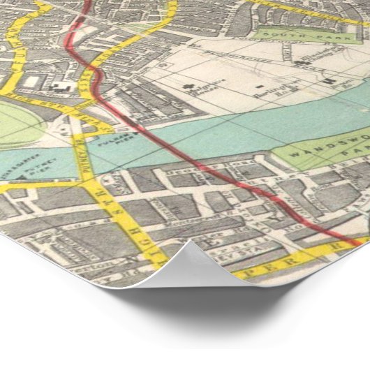  kaart van Londen (1910) Poster (Hoek)