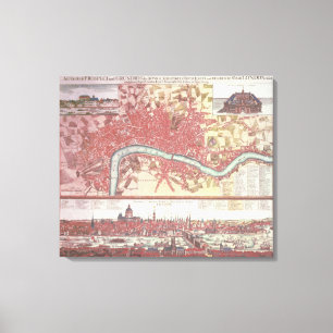 Kaart van Londen Canvas Afdruk