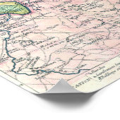  kaart van Londen en Surround Area, 1764 Poster (Hoek)