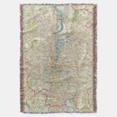 kaart van Londen Engeland (1900) Deken (Voorkant Verticaal)