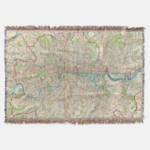  kaart van Londen Engeland (1900) Deken