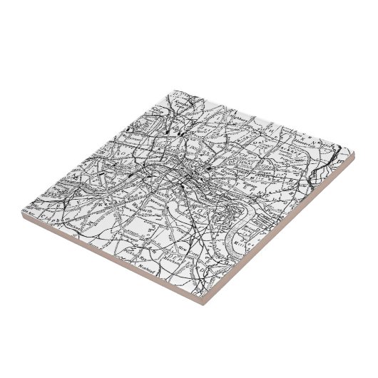  kaart van Londen Engeland (1911) Tegeltje (Zijkant)