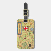 Kaart van Londen Engeland Bagagelabel (Voorkant verticaal)