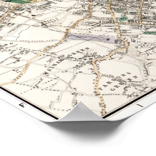  kaart van Londen Engeland Poster (Hoek)