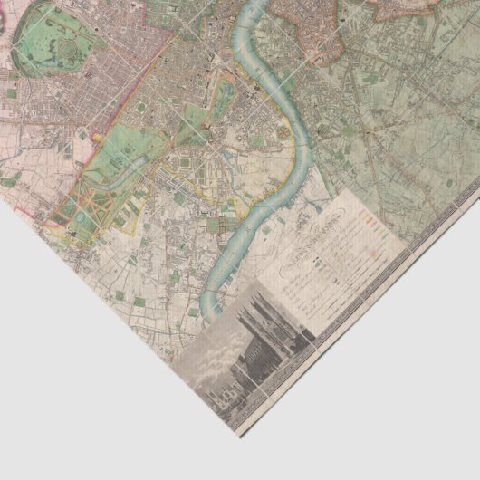  kaart van Londen Tissuepapier (Detail)