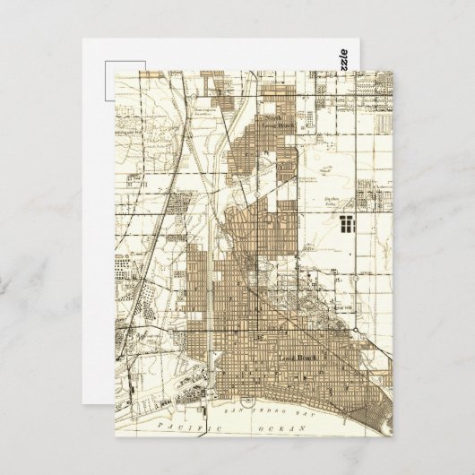  kaart van Long Beach California (Voorkant / Achterkant)