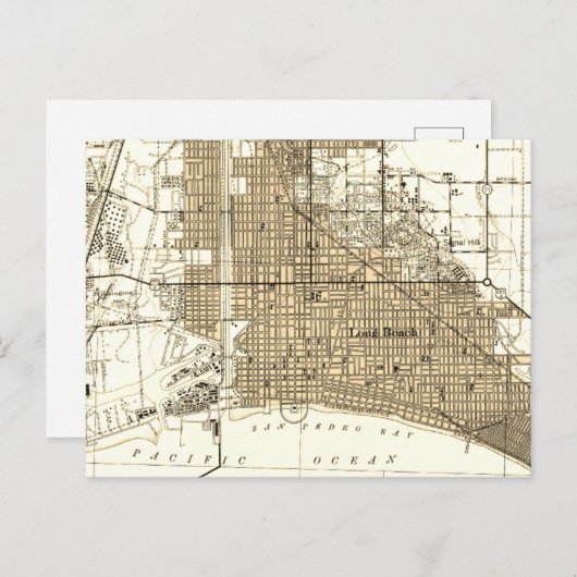  kaart van Long Beach California (Voorkant / Achterkant)