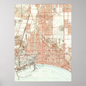  kaart van Long Beach California (1949) Poster (Voorkant)