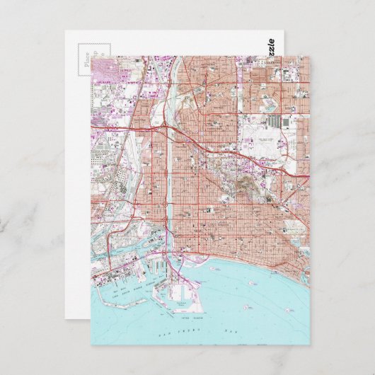 kaart van Long Beach California (1964) (Voorkant / Achterkant)