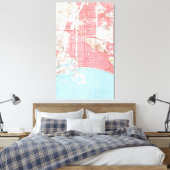  kaart van Long Beach California (1964) 2 Canvas Afdruk (Insitu (Slaapkamer))