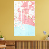  kaart van Long Beach California (1964) 2 Canvas Afdruk (Insitu (Woonkamer))