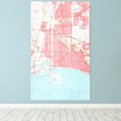  kaart van Long Beach California (1964) 2 Canvas Afdruk (Insitu (Houten vloer))