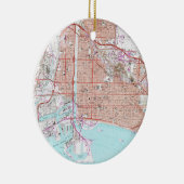  kaart van Long Beach California (1964) Keramisch Ornament (Rechts)