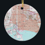 kaart van Long Beach California (1964) Keramisch Ornament<br><div class="desc">Dit is een  kaart van Long Beach California,  oorspronkelijk geproduceerd in 1964.</div>