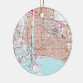  kaart van Long Beach California (1964) Keramisch Ornament (Links)