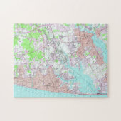  kaart van Long Branch & Red Bank NJ (1954) Legpuzzel (Horizontaal)