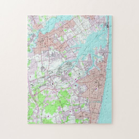  kaart van Long Branch & Red Bank NJ (1954) Legpuzzel (Verticaal)