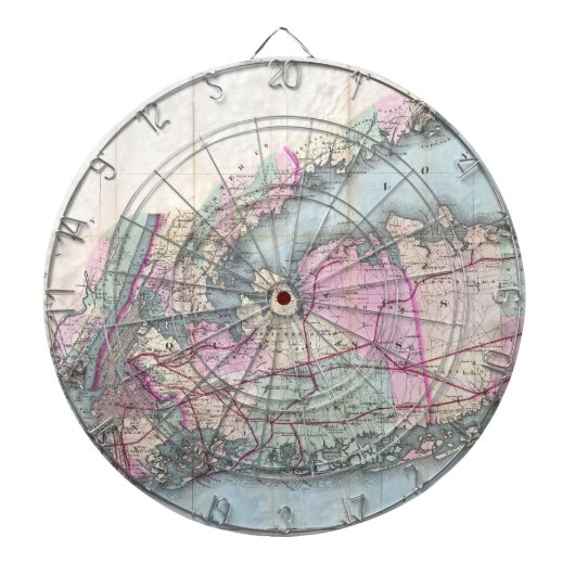  kaart van Long Island (1880) Dartbord (Voorkant)