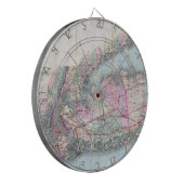  kaart van Long Island (1880) Dartbord (Voorkant Links)