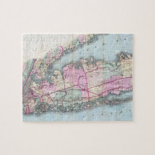 kaart van Long Island (1880) Legpuzzel
