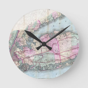  kaart van Long Island (1880) Ronde Klok