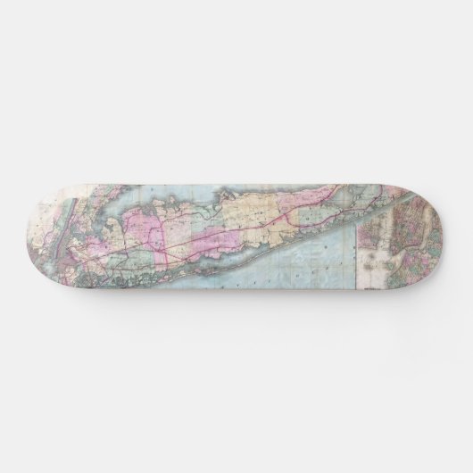 kaart van Long Island (1880) Skateboard (Horizontaal)