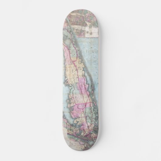 kaart van Long Island (1880) Skateboard (Voorkant)