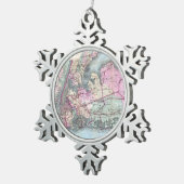  kaart van Long Island (1880) Tin Sneeuwvlok Ornament (Rechts)