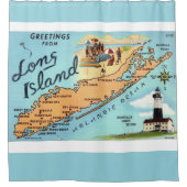  kaart van Long Island Douchegordijn (Voorkant)