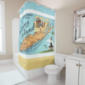 kaart van Long Island Douchegordijn (In situ)