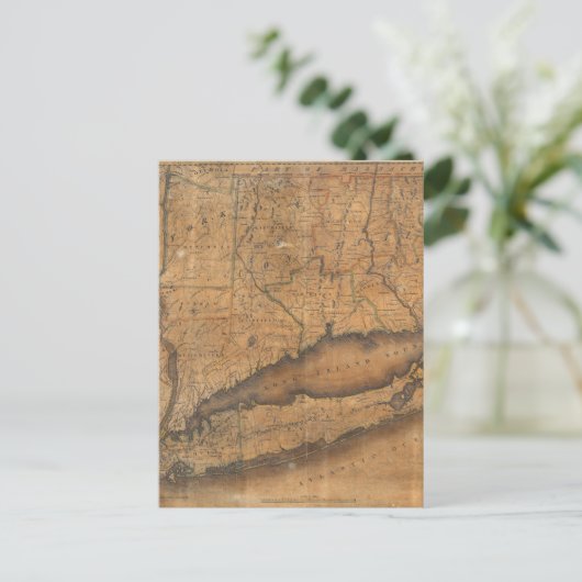  kaart van Long Island en Connecticut (1815) (Staand voorkant)