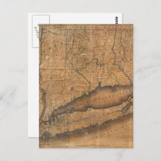  kaart van Long Island en Connecticut (1815) (Voorkant / Achterkant)