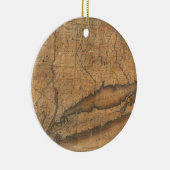 kaart van Long Island en Connecticut (1815) Keramisch Ornament (Rechts)