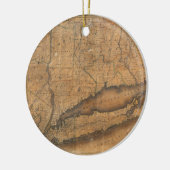 kaart van Long Island en Connecticut (1815) Keramisch Ornament (Links)