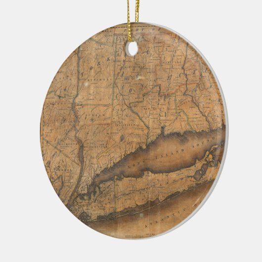  kaart van Long Island en Connecticut (1815) Keramisch Ornament (Links)