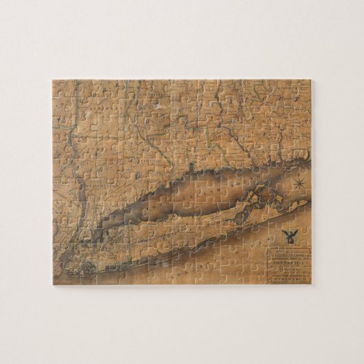  kaart van Long Island en Connecticut (1815) Legpuzzel (Horizontaal)