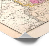  kaart van Long Island New York (1842) Poster (Hoek)