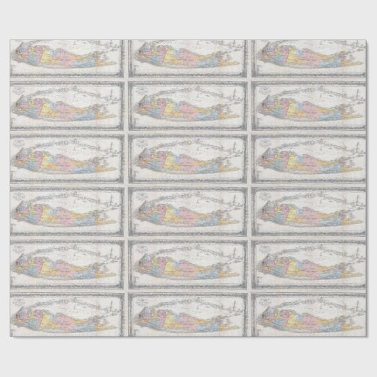  kaart van Long Island New York (1857) Cadeaupapier (Vlak)