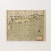 kaart van Long Island NY (1702) Legpuzzel (Horizontaal)