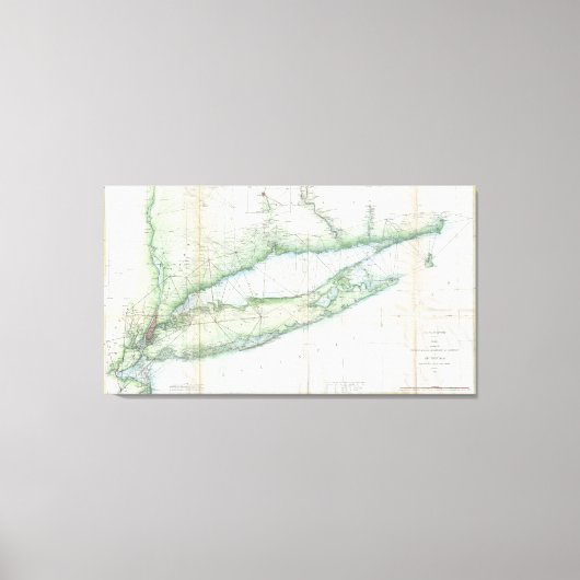 kaart van Long Island NY (1877) Canvas Afdruk (Voorkant)