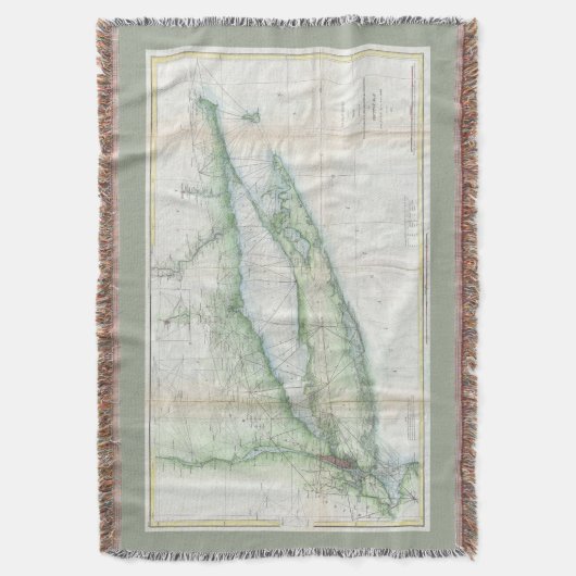 kaart van Long Island NY (1877) Deken (Voorkant Verticaal)