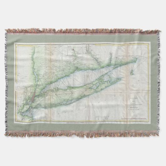  kaart van Long Island NY (1877) Deken (Voorkant)