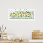 Kaart van Long Island - Recreatie en Romance Poster (Keuken)